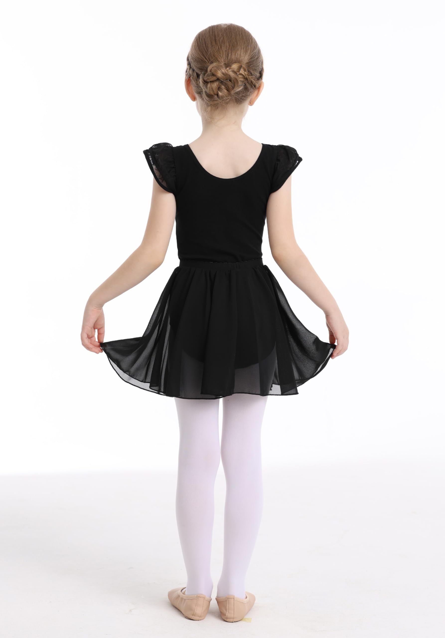 Toddler Girls Ballet Leotard with Swallowtail Tutu Skirt & Flutter Sleeves - Perfect for Dance Classes, Recitals, and Performances