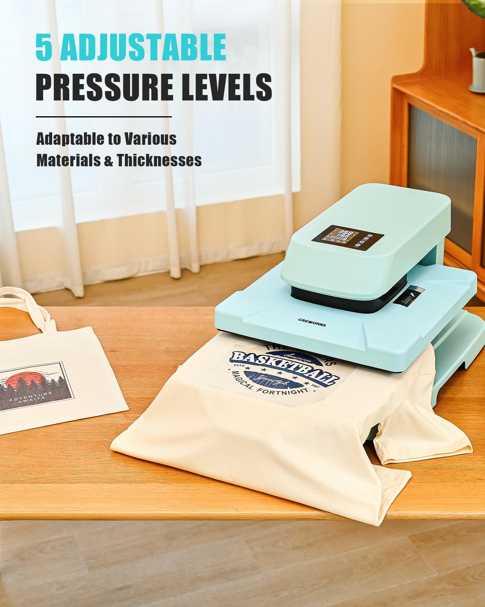 CREWORKS 15x15 Inch Auto Heat Press Machine for T-Shirts - Digital Automatic T-Shirt Press with Smart Auto Release (38x38cm) | Professional Even Heating for Sublimation Printing | Perfect for Custom Apparel, DIY Projects & Small Business T-Shirt Production