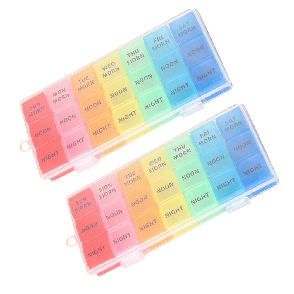 Healifty 2 Pack Travel Medication Organizer - Portable Pill Case for Daily Medicine Storage - Compact Pocket-Sized First Aid Kit for Travel, Work, Gym & Outdoor Activities