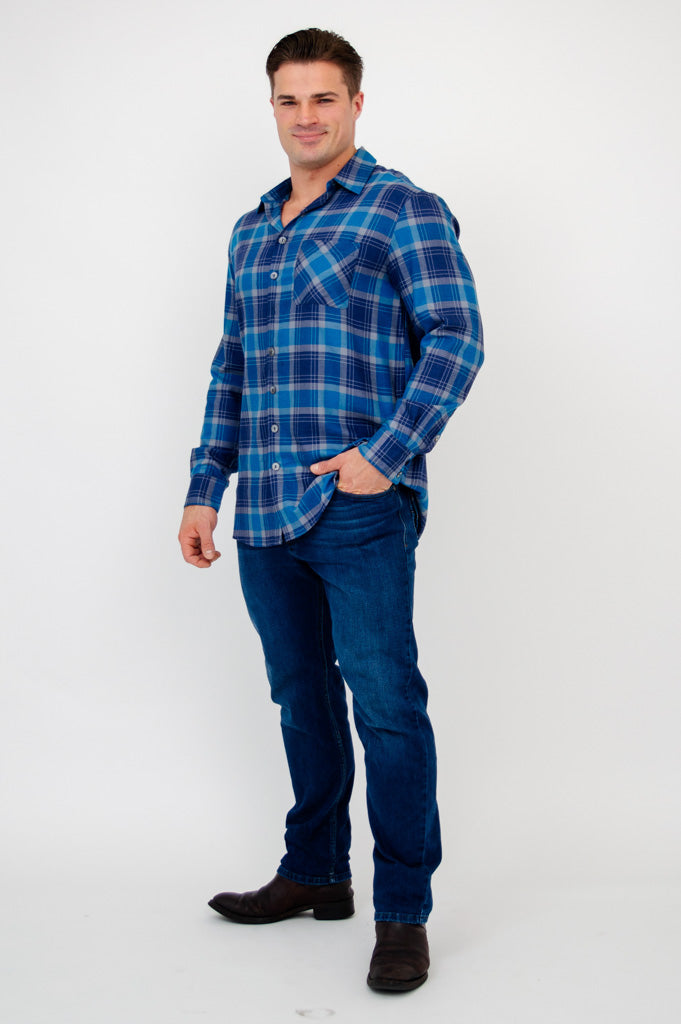 Men's Sailor Plaid Cotton Shirt - Casual Button Down Shirt for Men - Perfect for Office, Date Night & Outdoor Activities