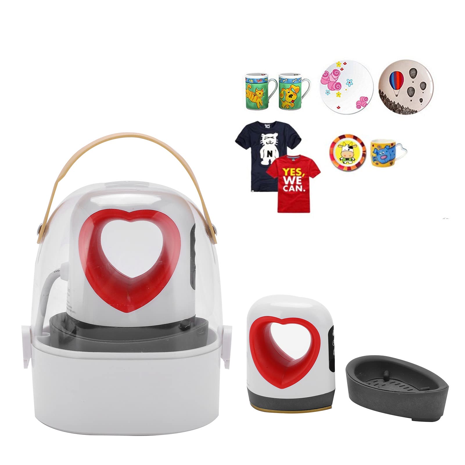 **Portable Mini Heat Press Machine - Handheld Heart Iron for DIY Crafts, Sewing, Quilting & Travel - 110V US Plug - Perfect for On-the-Go Crafting & Fabric Projects**