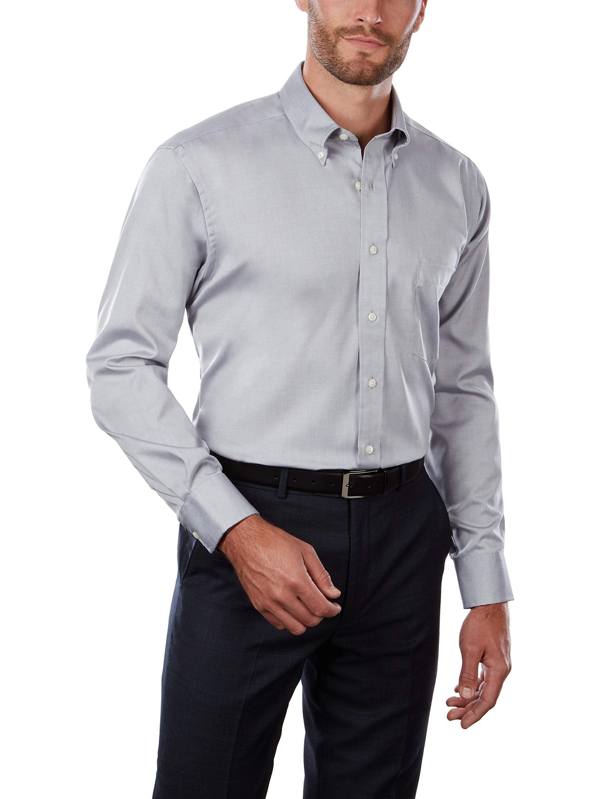 Van Heusen Men's Non-Iron Dress Shirt | Regular Fit Solid Oxford Button Down Shirt | Business Formal & Office Wear
