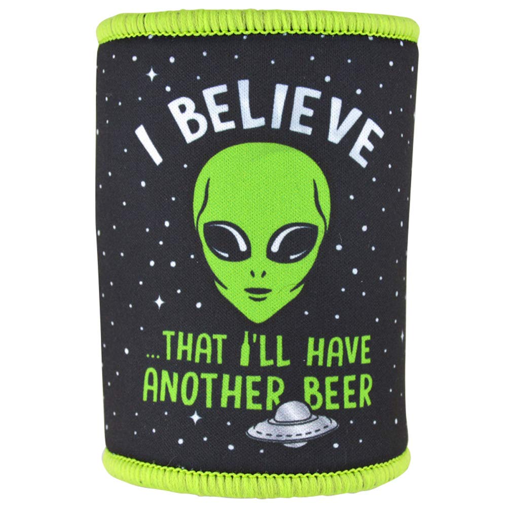 Printed Neoprene Can Cooler - Insulated, Non-Skid for Outdoor & Parties
