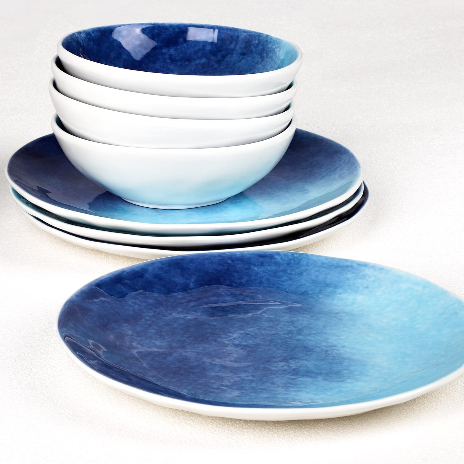 REOMORE 8-Piece Ceramic Dinnerware Set - 4 x 10