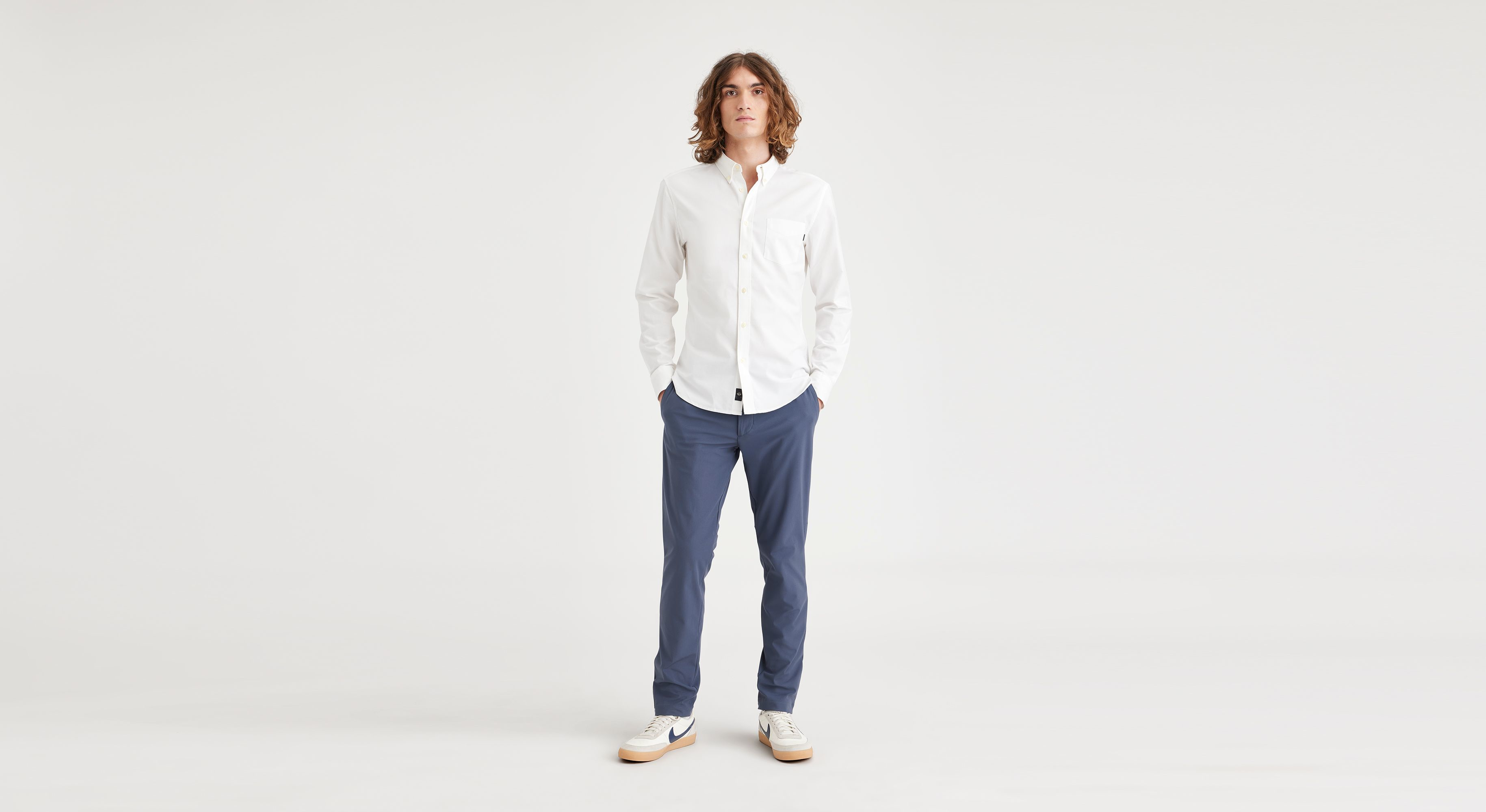 Go Chino Men's Slim Tapered Fit Pants with Airweave Technology - Comfortable Stretch Dress Chinos for Office, Business Casual & Travel