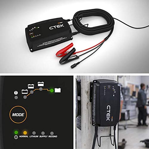 CTEK PRO25SE 12V 25A Professional Battery Charger & Maintainer - Lithium Ion Charger with Recondition Mode & Desulfator for Cars, Motorcycles, Boats & RVs - Perfect for Winter Storage & Long-Term Battery Maintenance