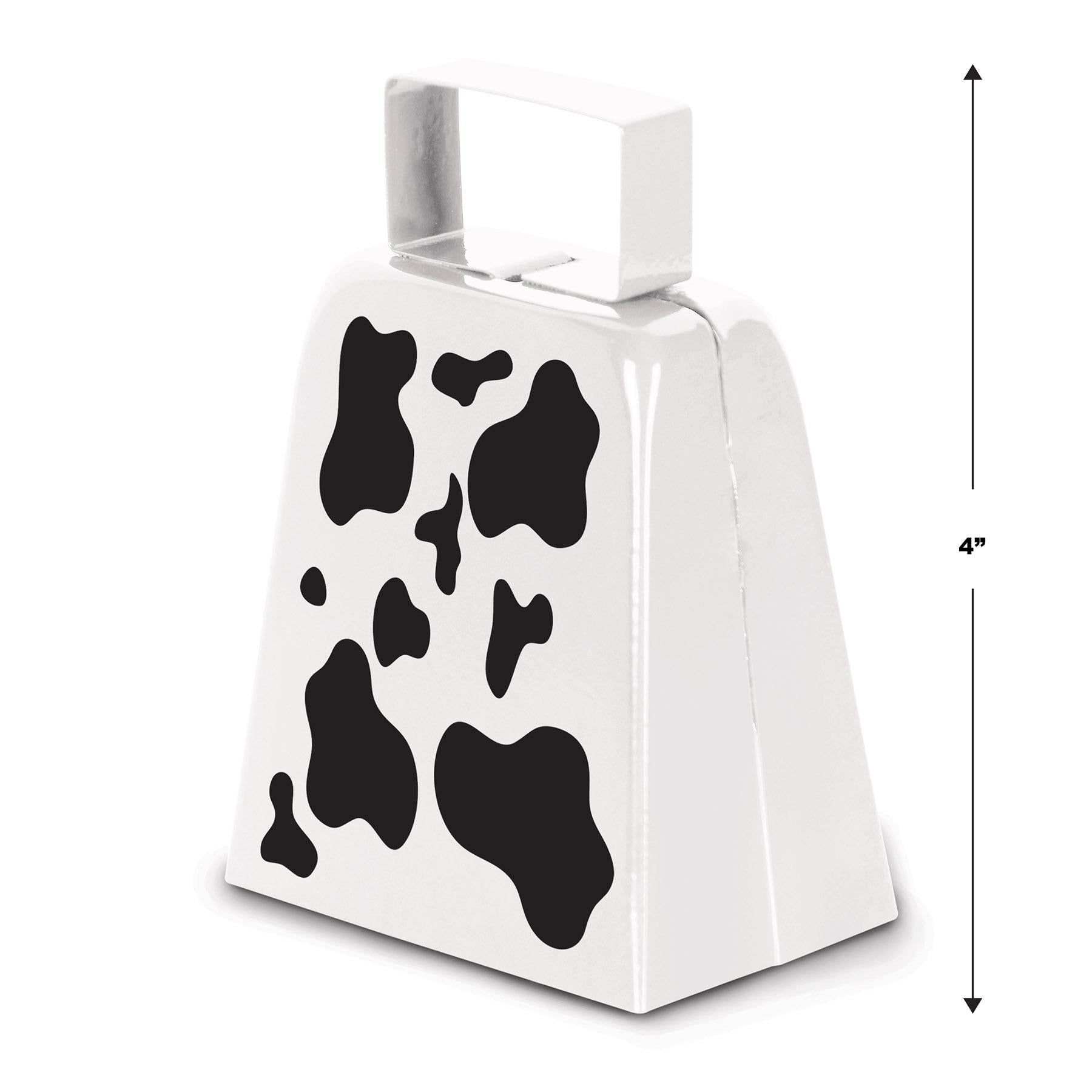 12 Pack Beistle Cow Print Cowbells - Fun Party Favors for Farm Theme Birthday, Western Decor, and Sporting Events