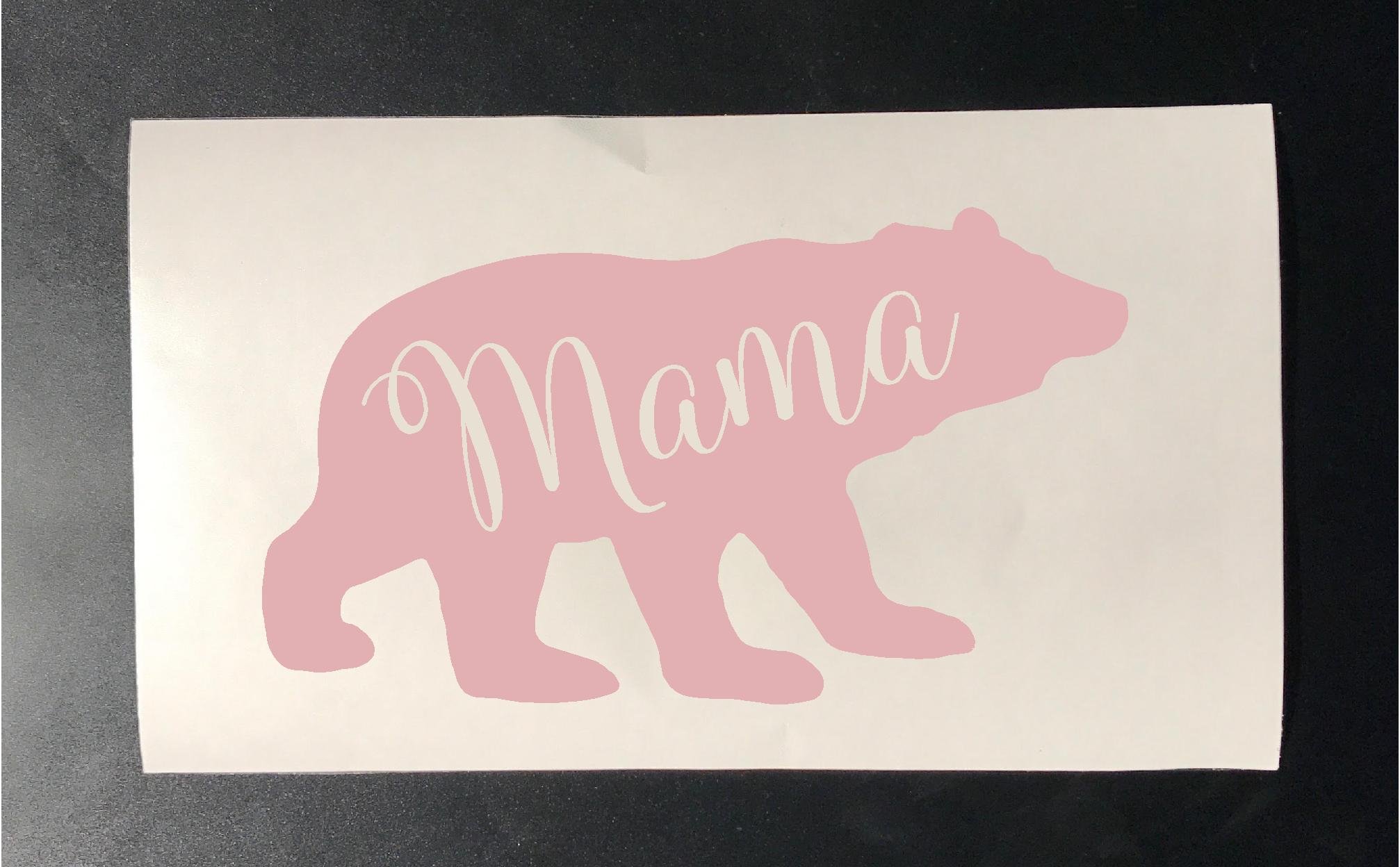 Mama Bear Iron On Heat Transfer Stencils for T-Shirts & Clothes - Rose Gold Design for DIY Crafts, Custom Apparel & Personalized Gifts