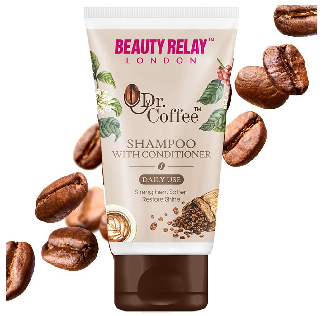 Beauty Relay London Dr. Coffee Shampoo & Conditioner Set - 200ml for Hair Growth & Scalp Care | Perfect for Dry, Damaged Hair at Home or Salon Use