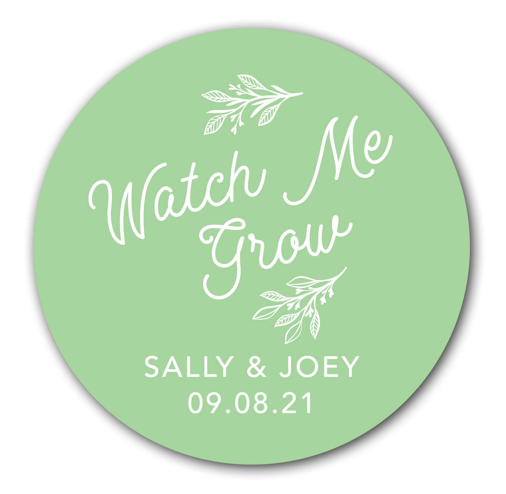 Watch Me Grow Stickers - Greenery & Succulent Wedding Favor Stickers (22:9) - Perfect for DIY Wedding Decor, Plant Lover Gifts & Party Favors