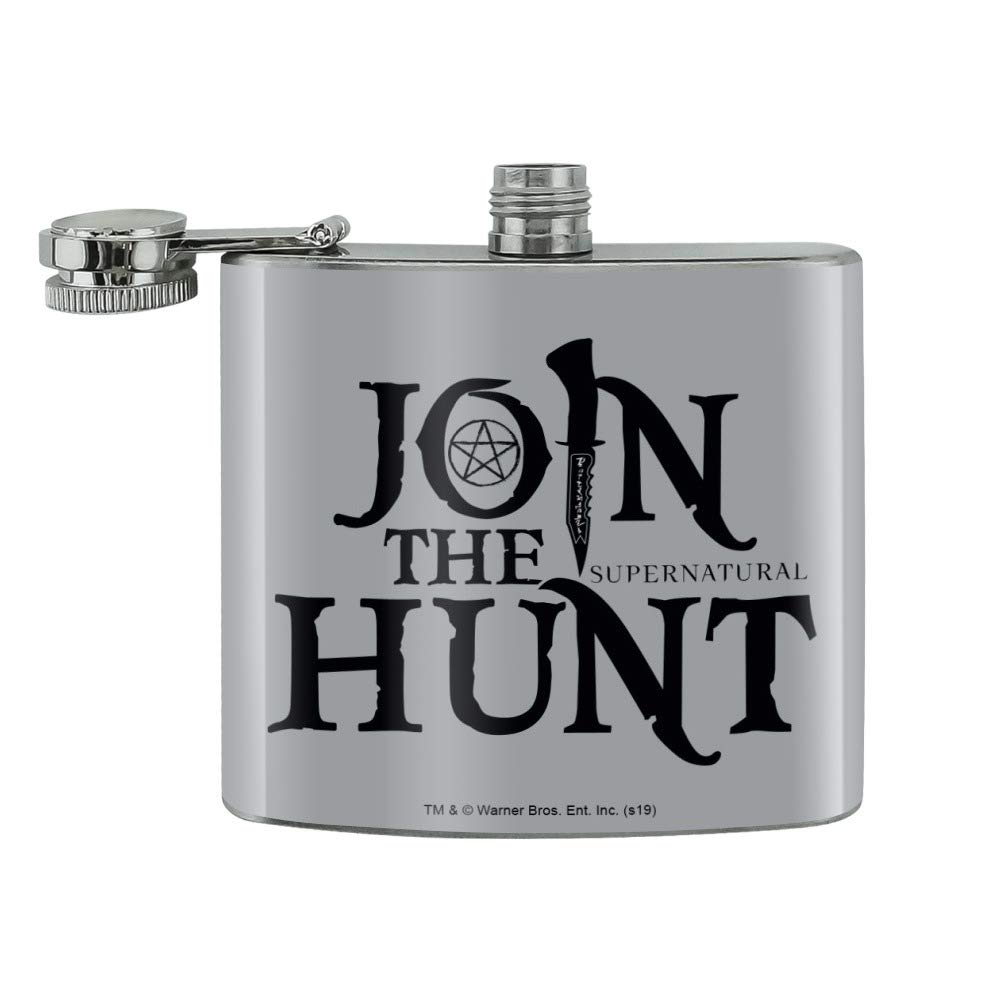 Supernatural Join the Hunt 5oz Stainless Steel Hip Flask - Perfect for Outdoor Adventures, Camping & Hunting Trips