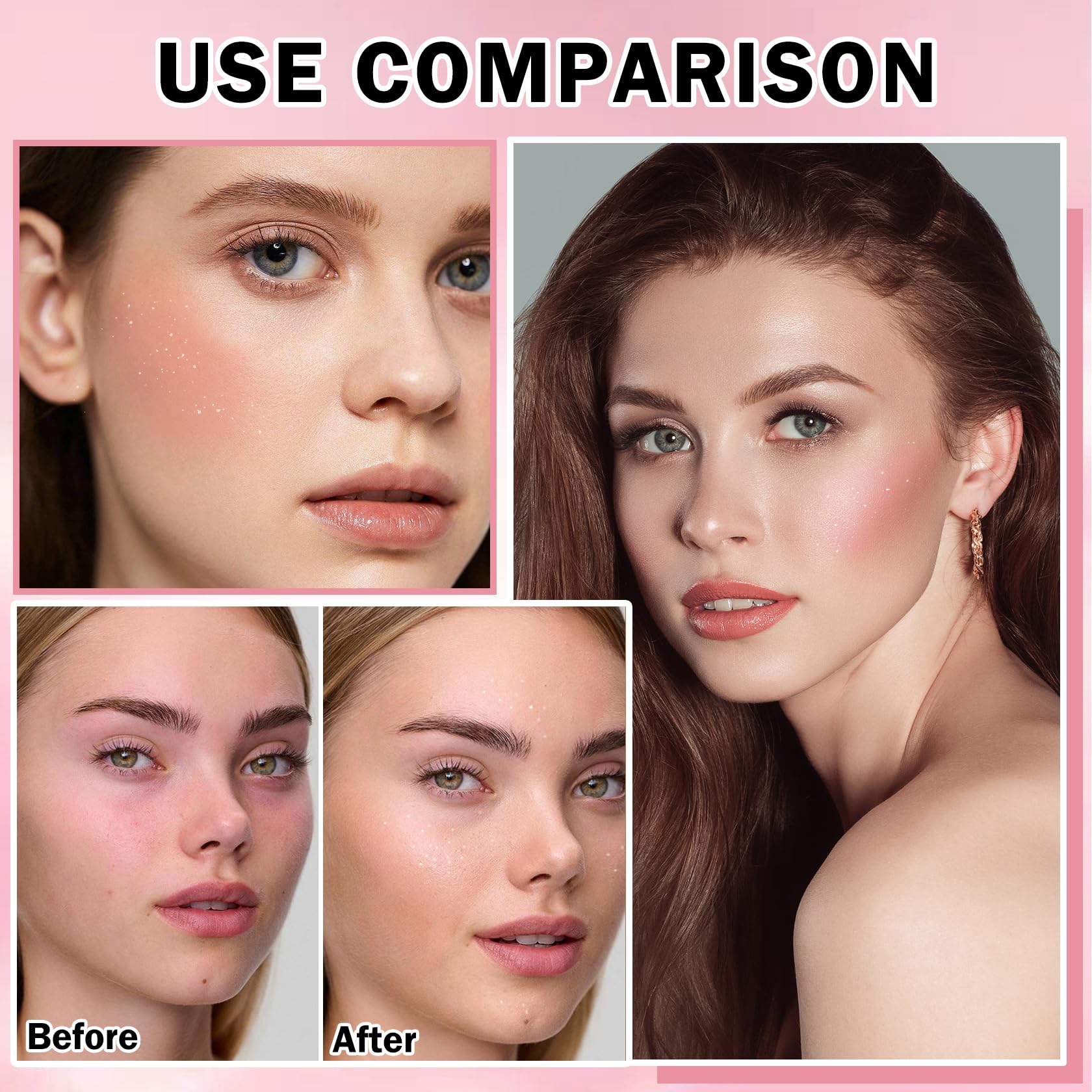 Oil Control Loose Powder Makeup - Pink Translucent Setting Powder with Shimmer, Long Lasting & Lightweight Face Powder for Women | Perfect for Oily Skin, Daily Makeup & Photo Shoots (02 Pink Shimmer)