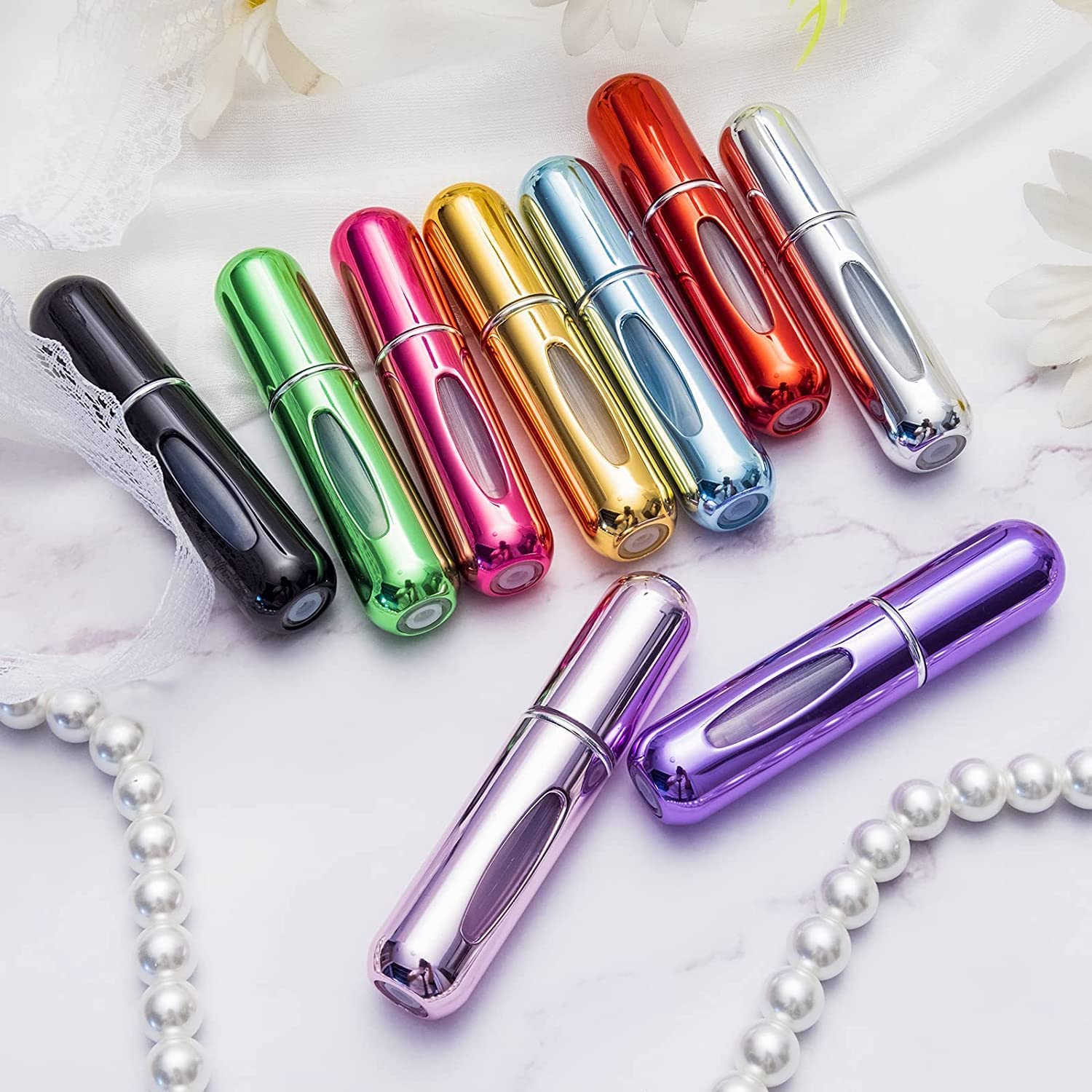 ZSIGNS 5ml Refillable Perfume Atomizer Bottle - Portable Mini Travel Spray Bottle Set of 2 for Women & Men - Perfect for Airplane, Gym, Purse & On-the-Go Fragrance Touch Ups