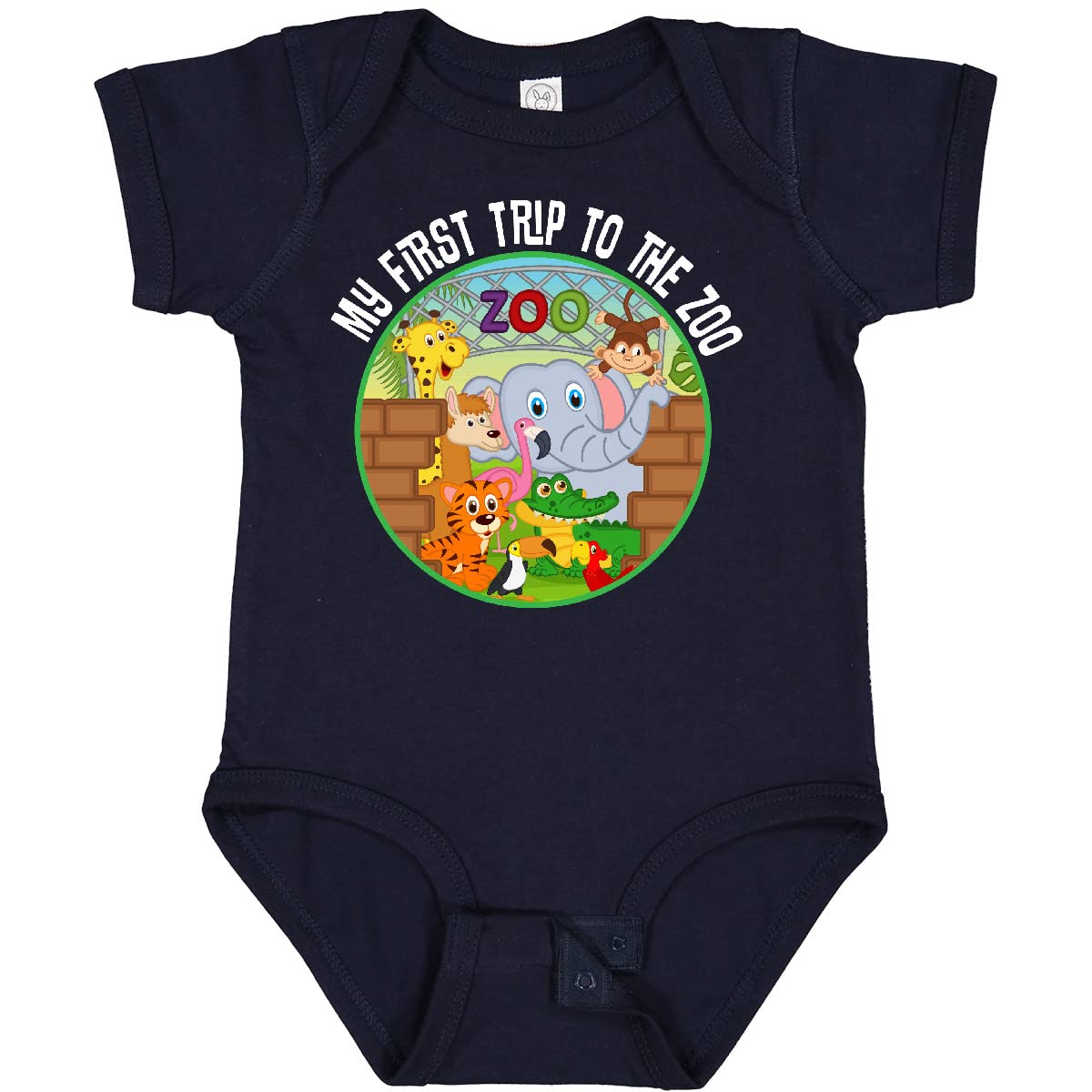Inktastic 1st Trip to Zoo Animals Baby Bodysuit - Cute Outfit for Infants & Toddlers - Perfect for Zoo Visits, Birthdays & Photo Shoots