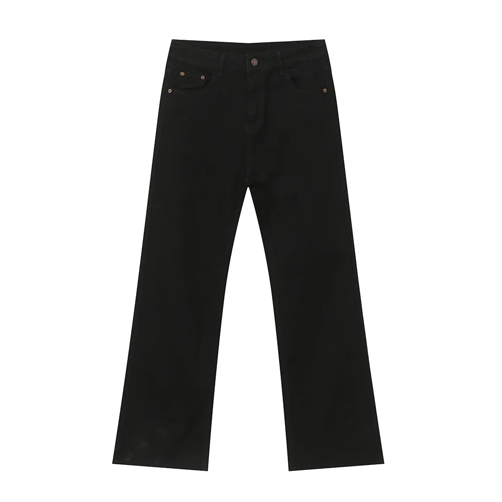 Men's American Style Casual Denim Jeans - Straight Slim Boot Cut Solid Color Trousers for Summer | Trendy Comfortable Pants for Everyday Wear, Work & Outdoor Activities