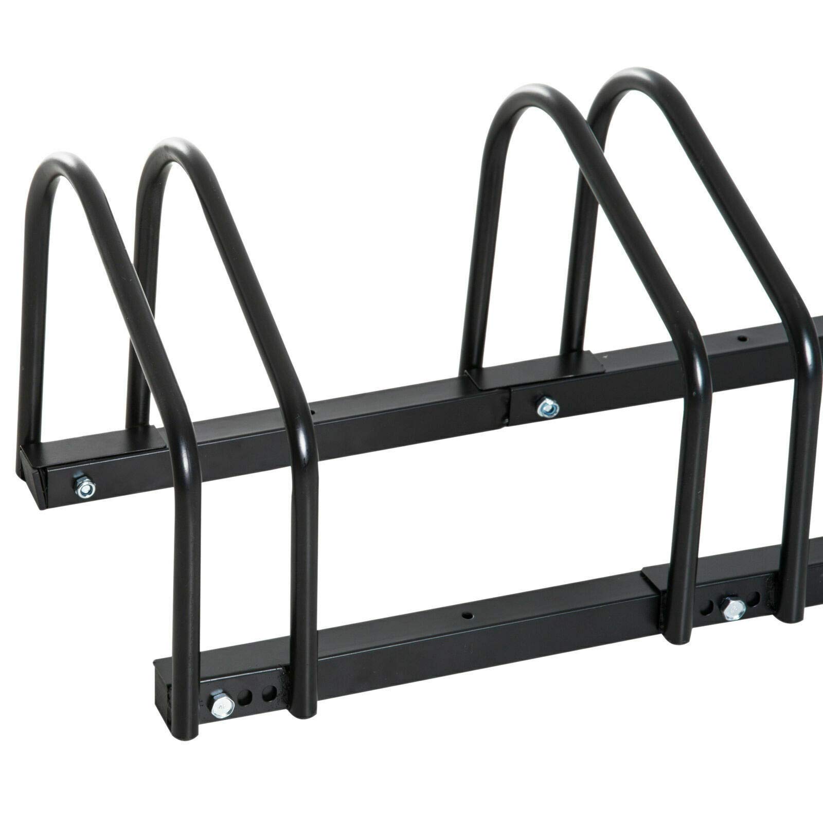Heavy Duty Steel Bike Floor Stand - Free Standing Bicycle Rack Holder Mount for Indoor/Outdoor Use - Perfect for Garage, Gym or Apartment Storage (Black)