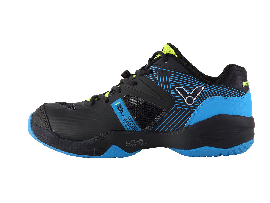 Victor P9200II Unisex Badminton Shoes - Lightweight Cushioned Court Shoes for Men & Women (Black/Blue) | Indoor & Outdoor Badminton, Squash, Tennis Sports Shoes