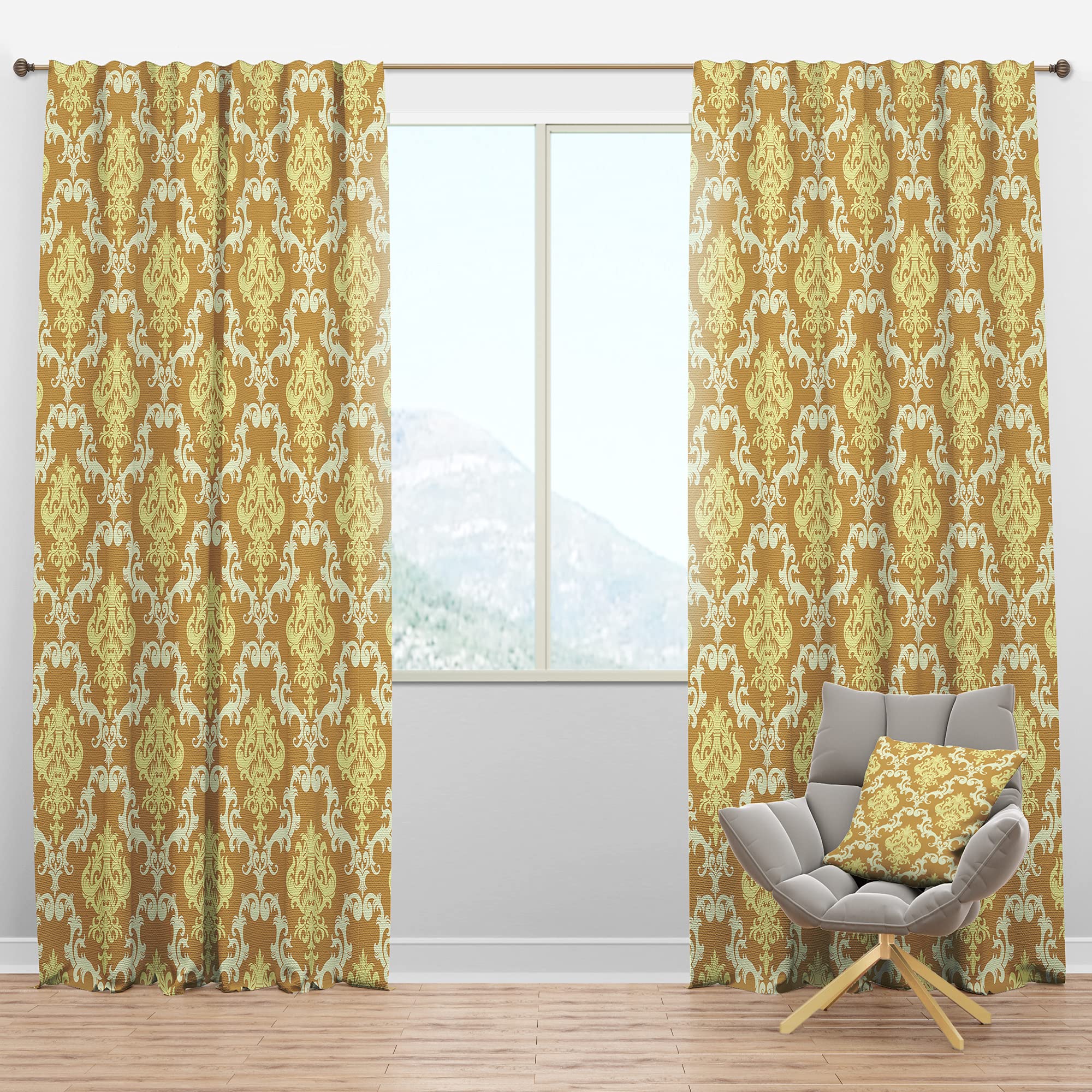 Floral Pattern Blackout Curtains - Thermal Insulated Room Darkening Drapes for Bedroom & Living Room - Single Panel 52x63 Inches - Perfect for Home Decor, Privacy & Energy Efficiency