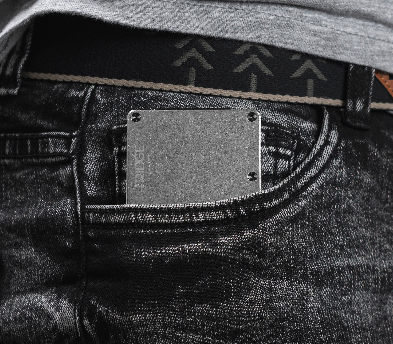 Ridge Wallet - Stonewashed Titanium Slim Minimalist RFID Blocking Front Pocket Wallet for Men | Perfect for Everyday Carry, Travel & Gifts