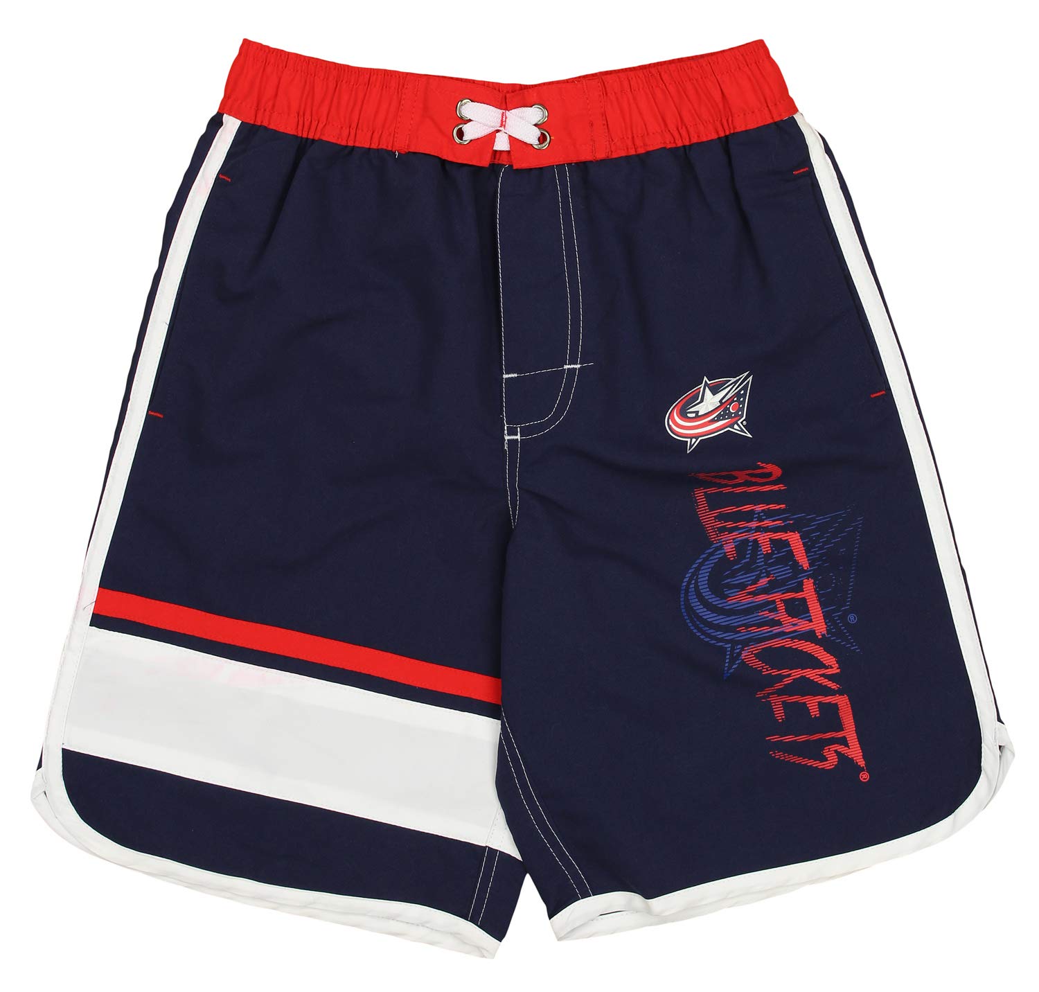 Outerstuff NHL Youth Swim Shorts for Boys 8-20 | Columbus Blue Jackets Small (8) | Perfect for Pool, Beach & Summer Water Activities