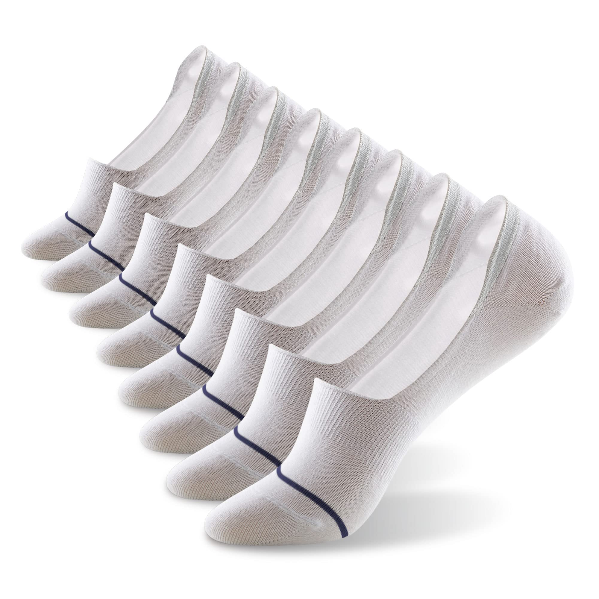 MONFOOT 10 Pairs Invisible No Show Non-Slip Socks for Men & Women - Breathable Low Cut Liner Socks for Sneakers, Loafers & Casual Shoes - Multipack Comfort Socks for Daily Wear, Workout & Travel