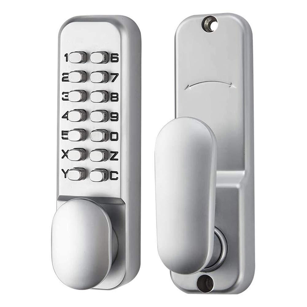 SPOTACT Keyless Entry Door Lock - 6 Digit Mechanical Keypad Deadbolt, Adjustable Backset 2-3/8