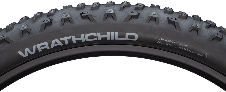 45NRTH Wrathchild Tubeless Mountain Bike Tire - 29 x 2.6 Folding Black 120 TPI for Winter & Snow Cycling - Durable Concave Design for Extreme Traction on Ice & Snowy Trails