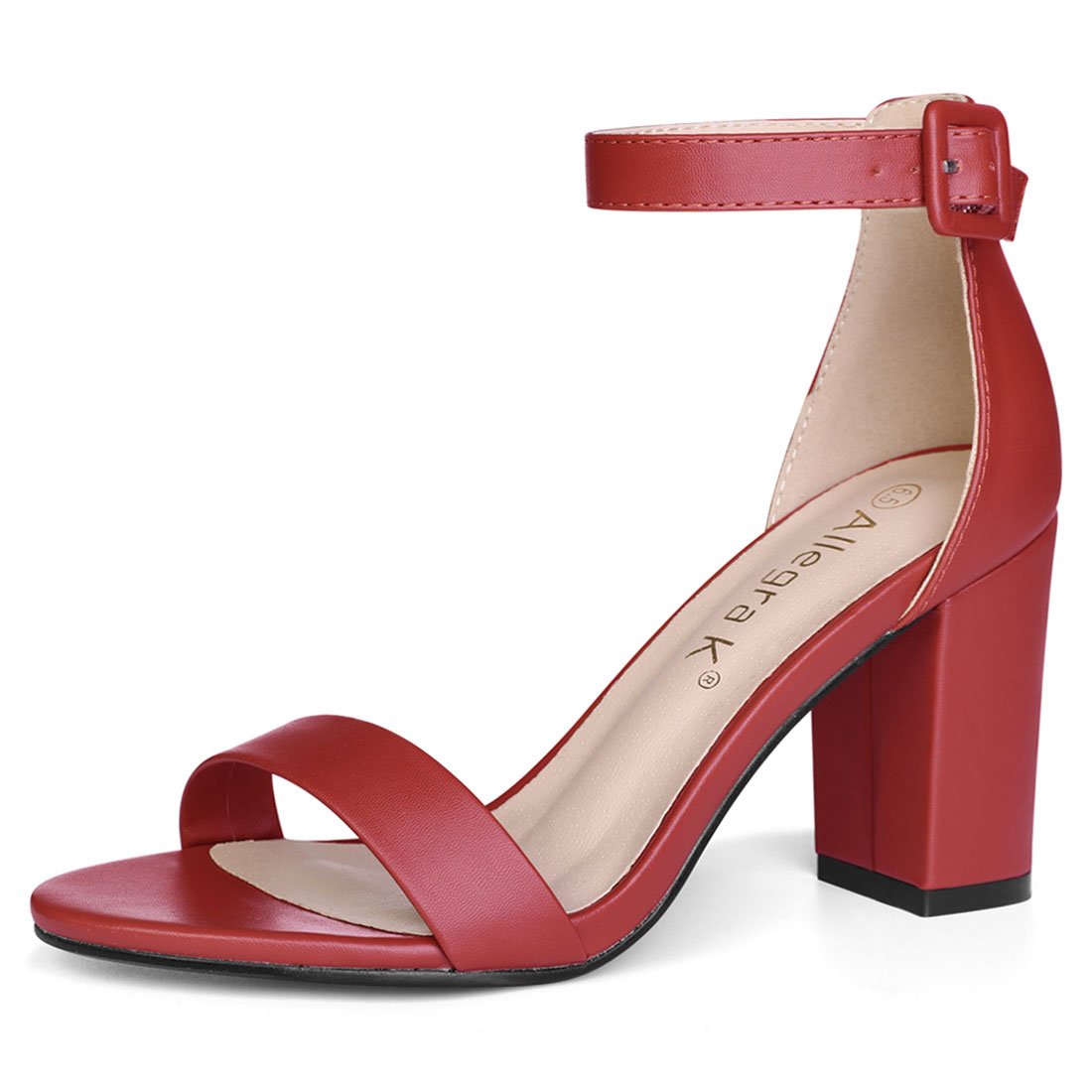 Allegra K Women's Chunky Heel Ankle Strap Sandals - Comfortable High Heels for Women, Perfect for Weddings, Parties & Evening Events