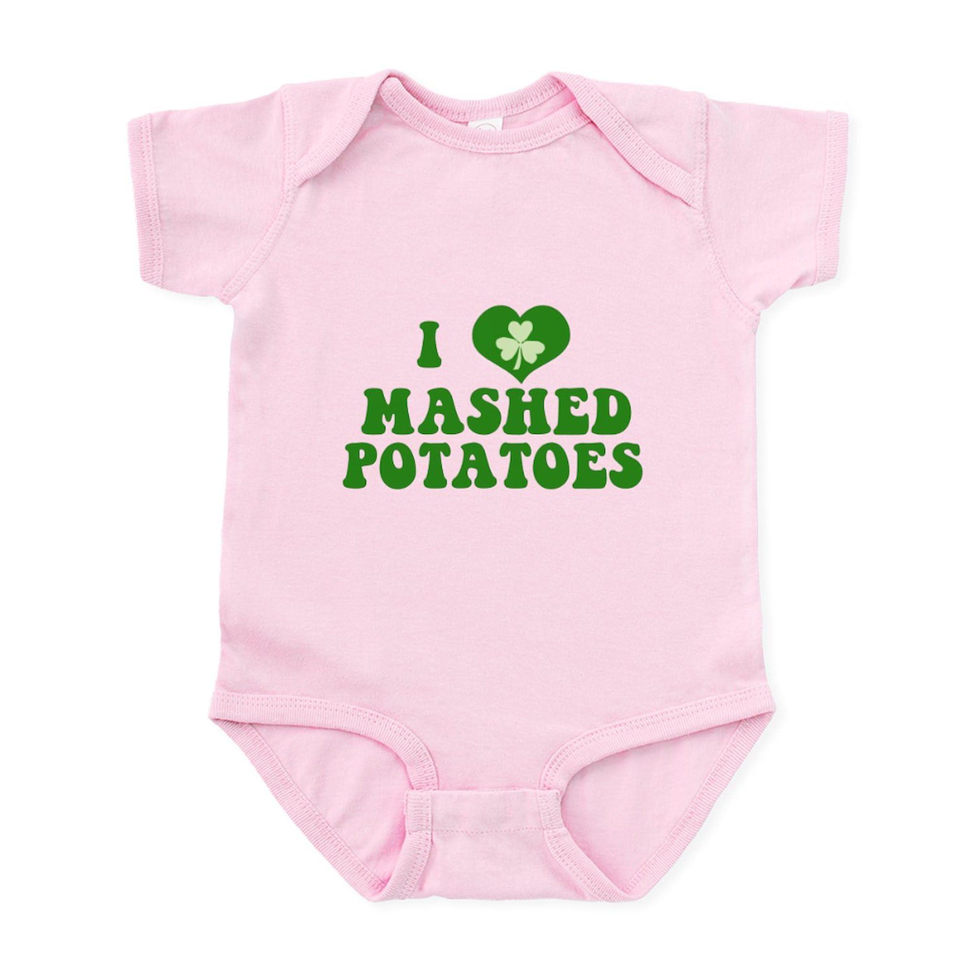 CafePress I Love Mashed Potatoes Baby Bodysuit - Adorable Infant Romper for Boys & Girls - Perfect for Family Photos, Holidays & Everyday Wear