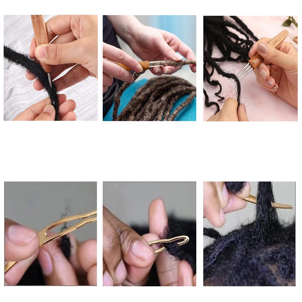 Dreadlocks Crochet Hook Set - 3 Piece Professional Hair Braiding Needles (0.5mm, 0.75mm, 1mm) for Dreadlock Maintenance & Styling - Perfect for Salon, Home Hair Care & Natural Hair Styling