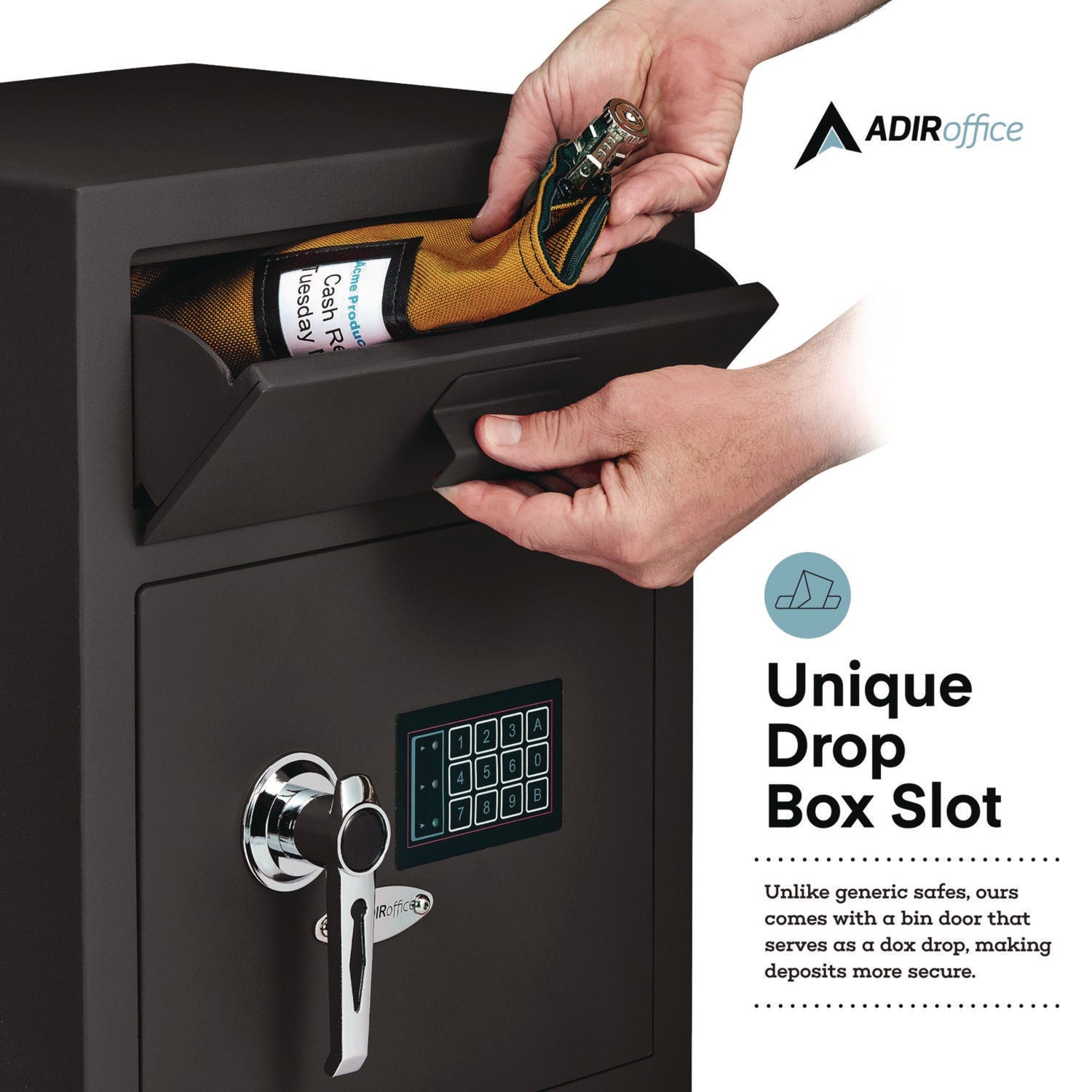 AdirOffice 1.1 Cubic Feet Digital Security Safe Box with Electronic Keypad - 15.3