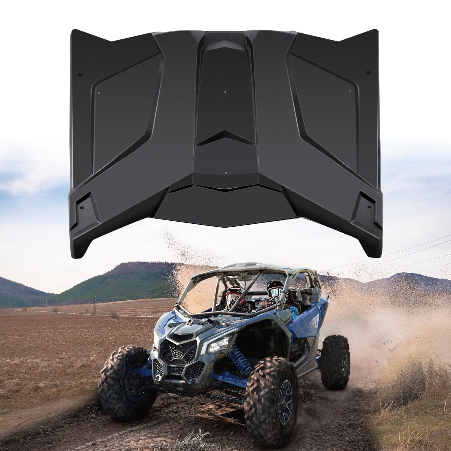 Can Am Maverick X3 2-Seater Hard Top Roof (2017-2025) | 2-Piece Durable Plastic Replacement | OEM #715002902 Compatible | Off-Road Protection for UTV & Dune Adventures