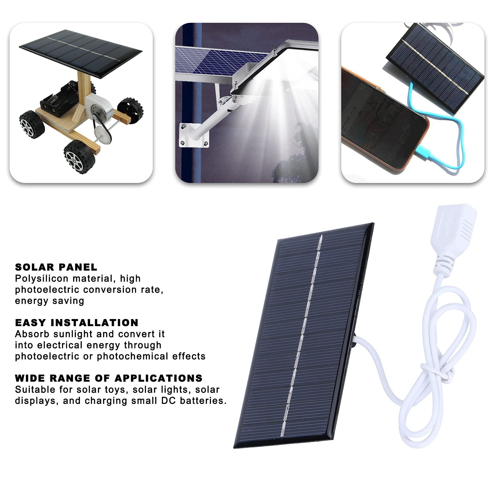 1W 6V Solar Panel Charger - Waterproof Mini Solar Module for Outdoor Solar Lights, Garden Decor & DIY Solar Projects | Perfect for Patio, Yard & Camping Power Supply