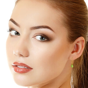 1.35 Carat 14K Solid Yellow Gold Circle Wire Earrings with Peridot Gemstone | Dainty Boho Jewelry for Women | Perfect for Everyday Wear, Parties & Special Occasions