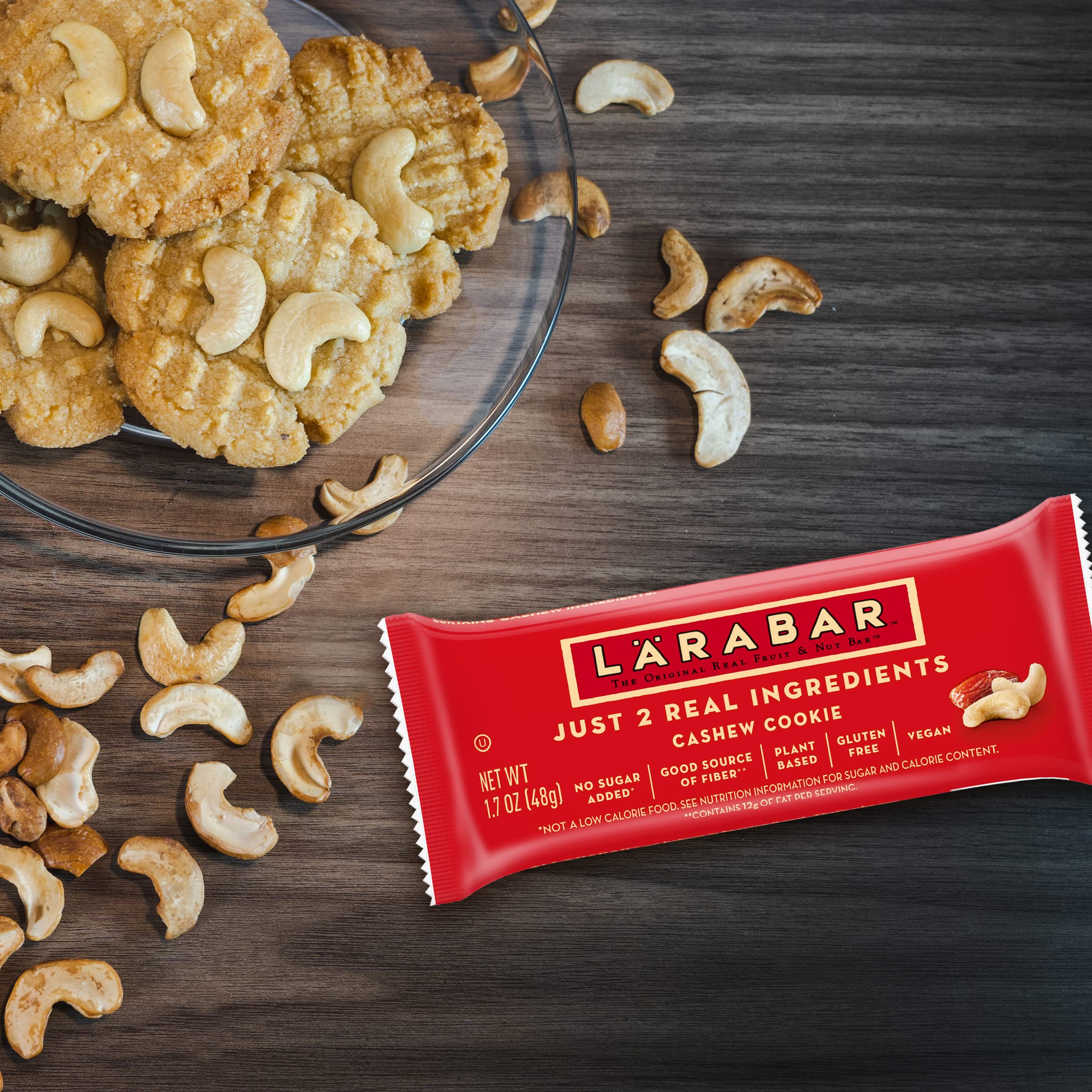 Larabar Cashew Cookie - Gluten Free Vegan Fruit & Nut Energy Bar, 1.7 oz (16 Count) | Healthy Snack for Hiking, Travel & On-the-Go Nutrition