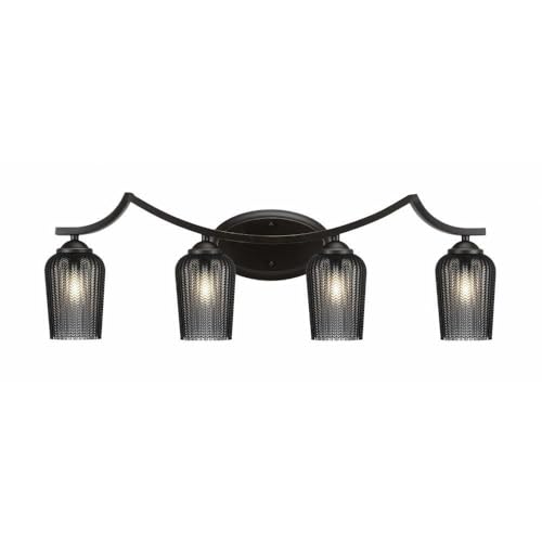 Zilo 4-Light Bathroom Vanity Light Fixture - Dark Granite Finish (554-DG-4252) - Perfect for Modern Bathroom, Powder Room & Dressing Area Lighting
