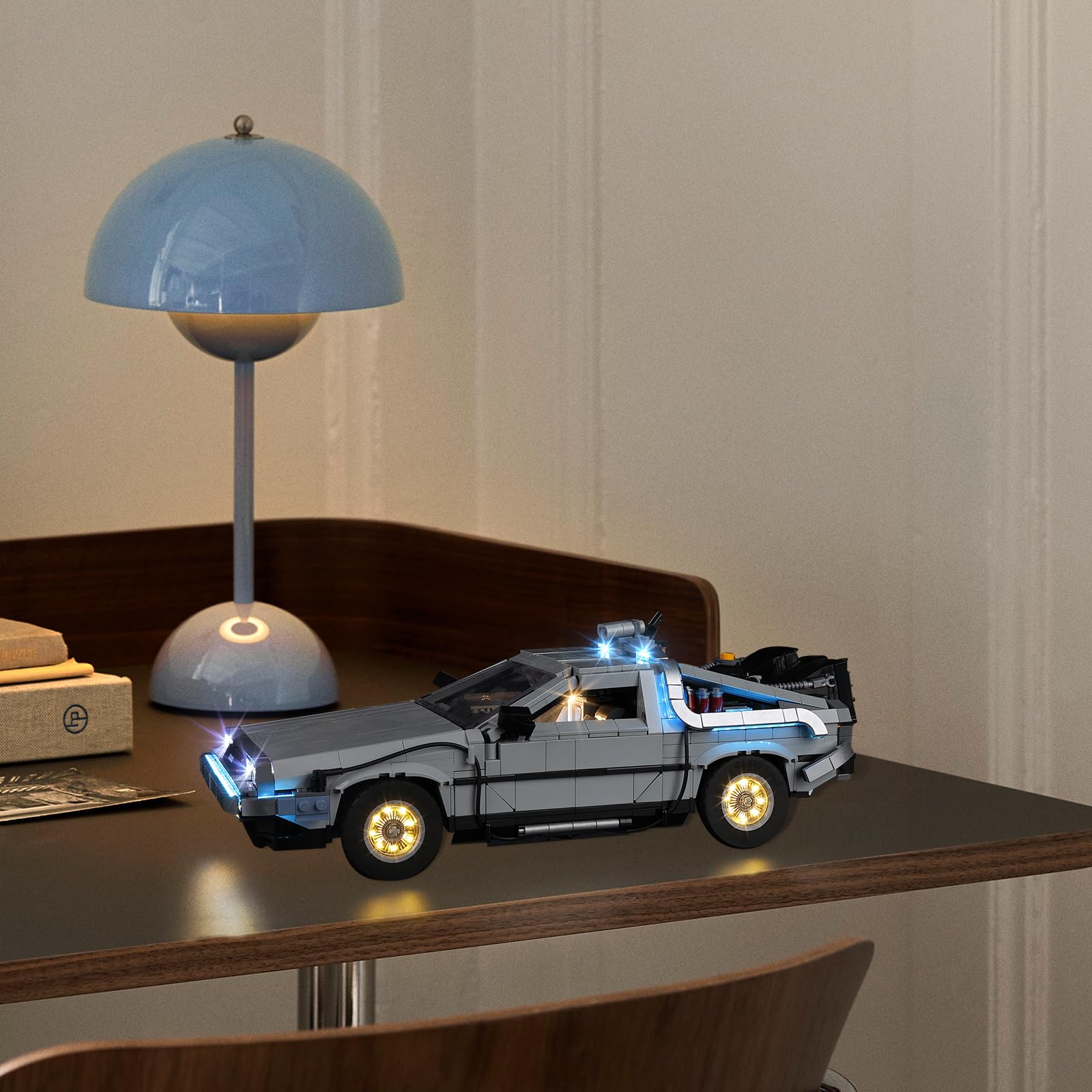 Kyglaring LED Lighting Kit for Lego Creator Expert Back to The Future Time Machine 10300 Model Building Kit – Standard RC Sound Version (Compatible with Lego Sets, Perfect for Display & Nighttime Play)