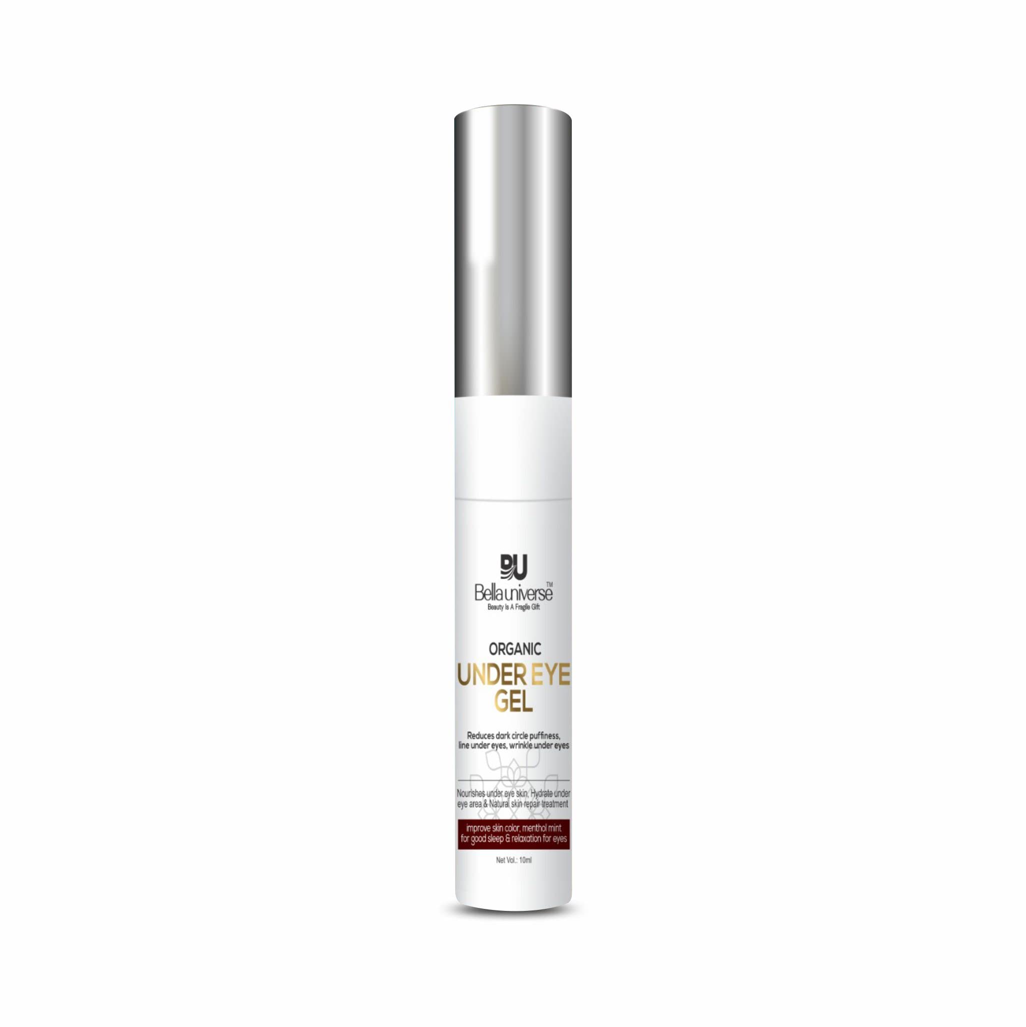 BELLAUNIVERSE Under Eye Gel for Dark Circles & Puffiness - Anti-Aging Eye Cream with Camellia Oil & Aloe Vera - Cooling Roller for Fine Lines & Wrinkles - Men & Women - Perfect for Morning Routine & Night Care