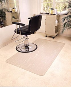Premium Rectangular Marbelized Salon Grey Marble Anti-Fatigue Mat 3' x 4.5' with Circular Chair Cut-Out | 7/8 Inch Thickness for Comfort | Perfect for Hair Salons, Spas & Standing Workstations
