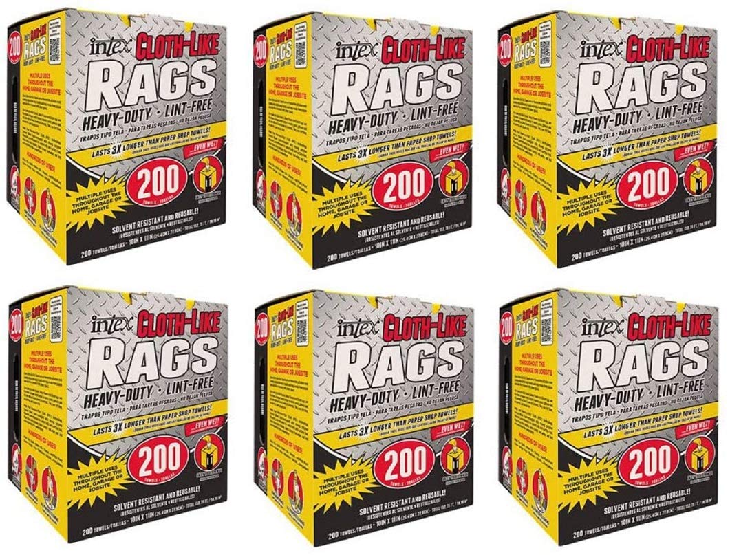Premium 10x11 Inch Wiping Rags - Pack of 200 | Heavy-Duty Cleaning Cloths for Home, Kitchen, Garage & Workshop | Reusable & Absorbent Multi-Purpose Rags