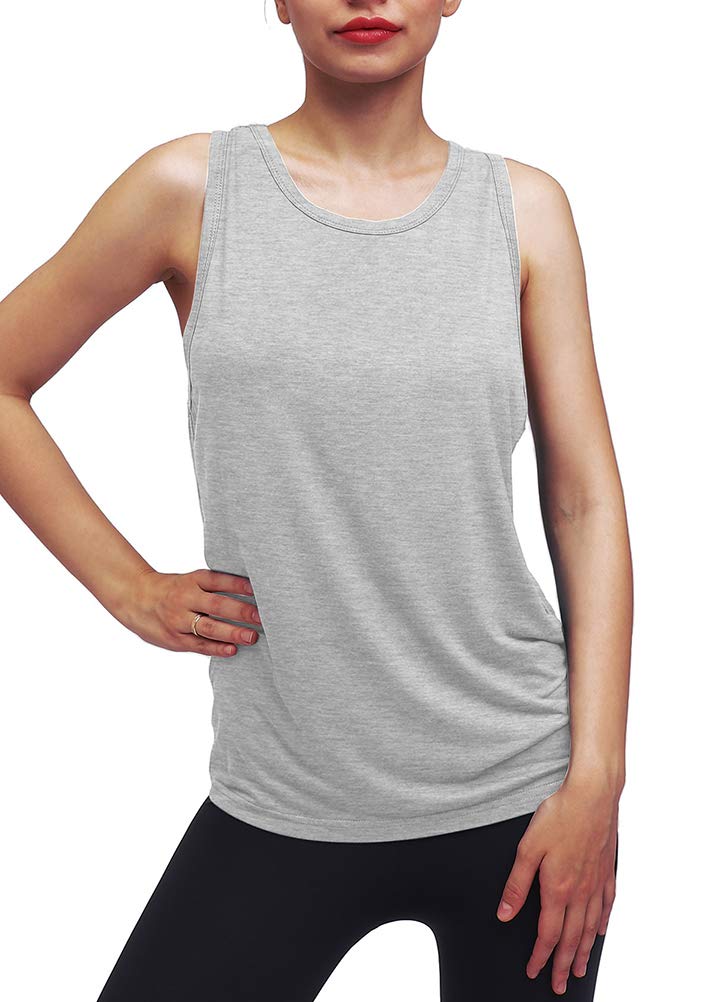 Women's Workout Yoga Tops - Open Back Shirts with Adjustable Tie Back Tank Tops for Yoga, Gym & Fitness | Breathable & Comfortable for Hot Yoga, Pilates & Running