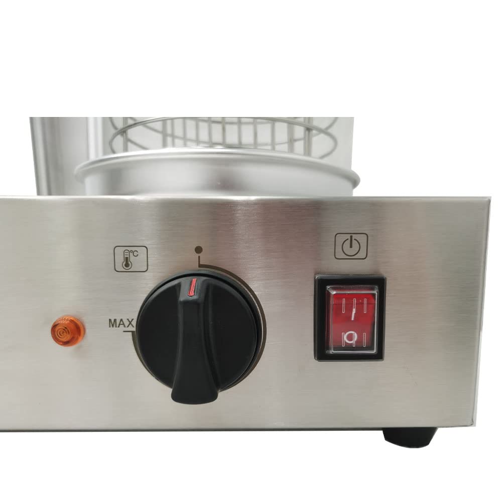 Commercial Hot Dog Steamer Machine - Electric Hot Dog Roller Cooker & Bun Warmer for Restaurants, Food Trucks, and Catering Events
