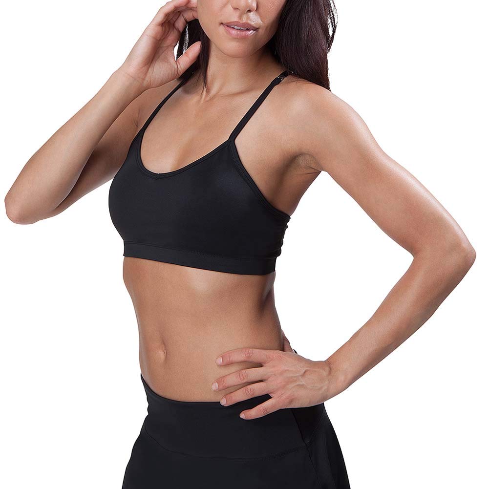 Fila Women's Skinny Back Sports Bra - Comfortable & Supportive Workout Top for Running, Yoga & Gym - White