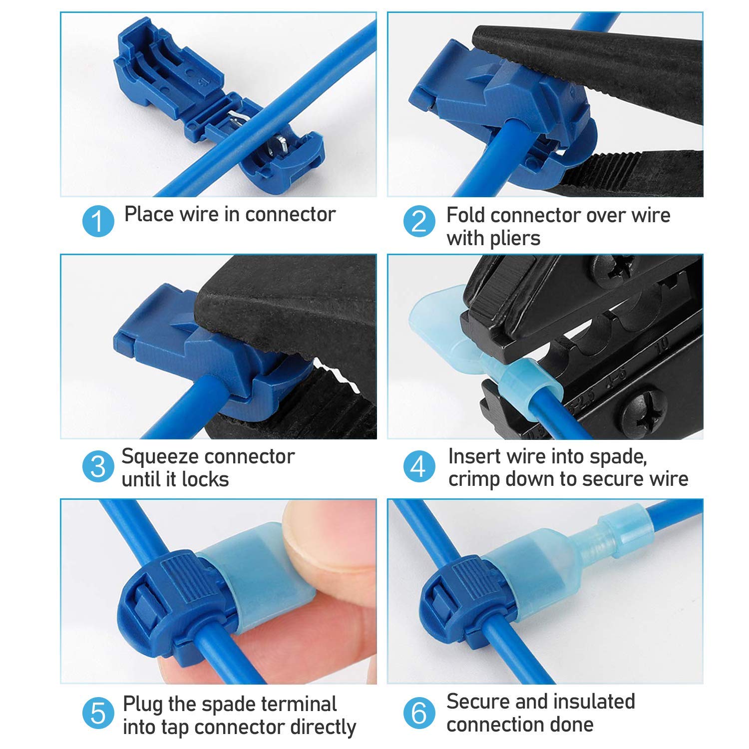 TICONN 480-Piece T-Tap Wire Connectors Kit with Crimping Tool - Heat Shrink Electrical Connectors for Automotive, Marine & DIY Wiring Projects