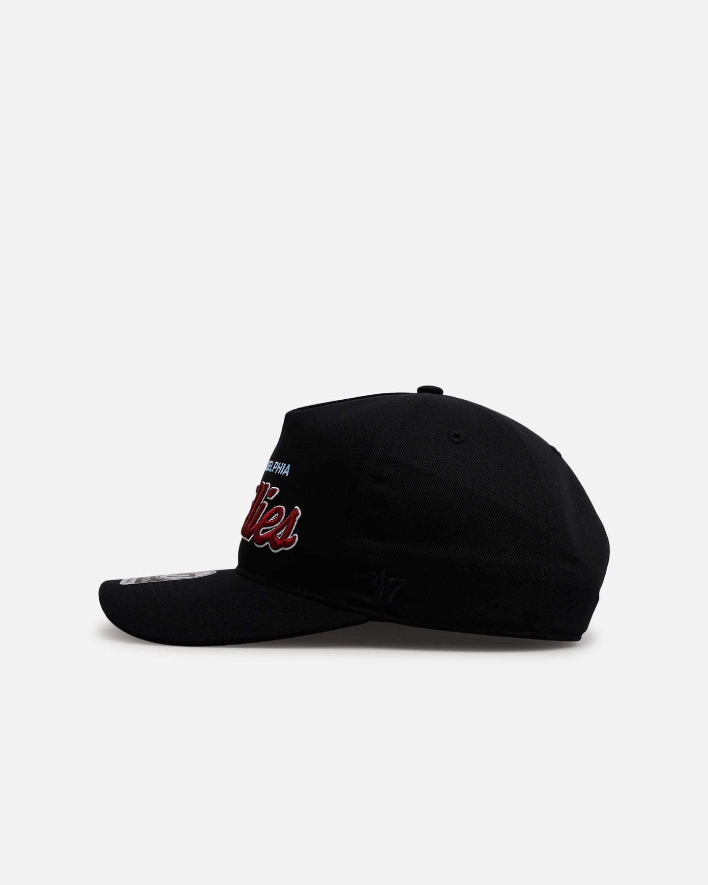 47 Brand Philadelphia Phillies 'Black Dome Script' 47 Hitch Snapback Black Hat - Official MLB Licensed Baseball Cap for Men & Women - Perfect for Game Day, Sports Events & Casual Wear