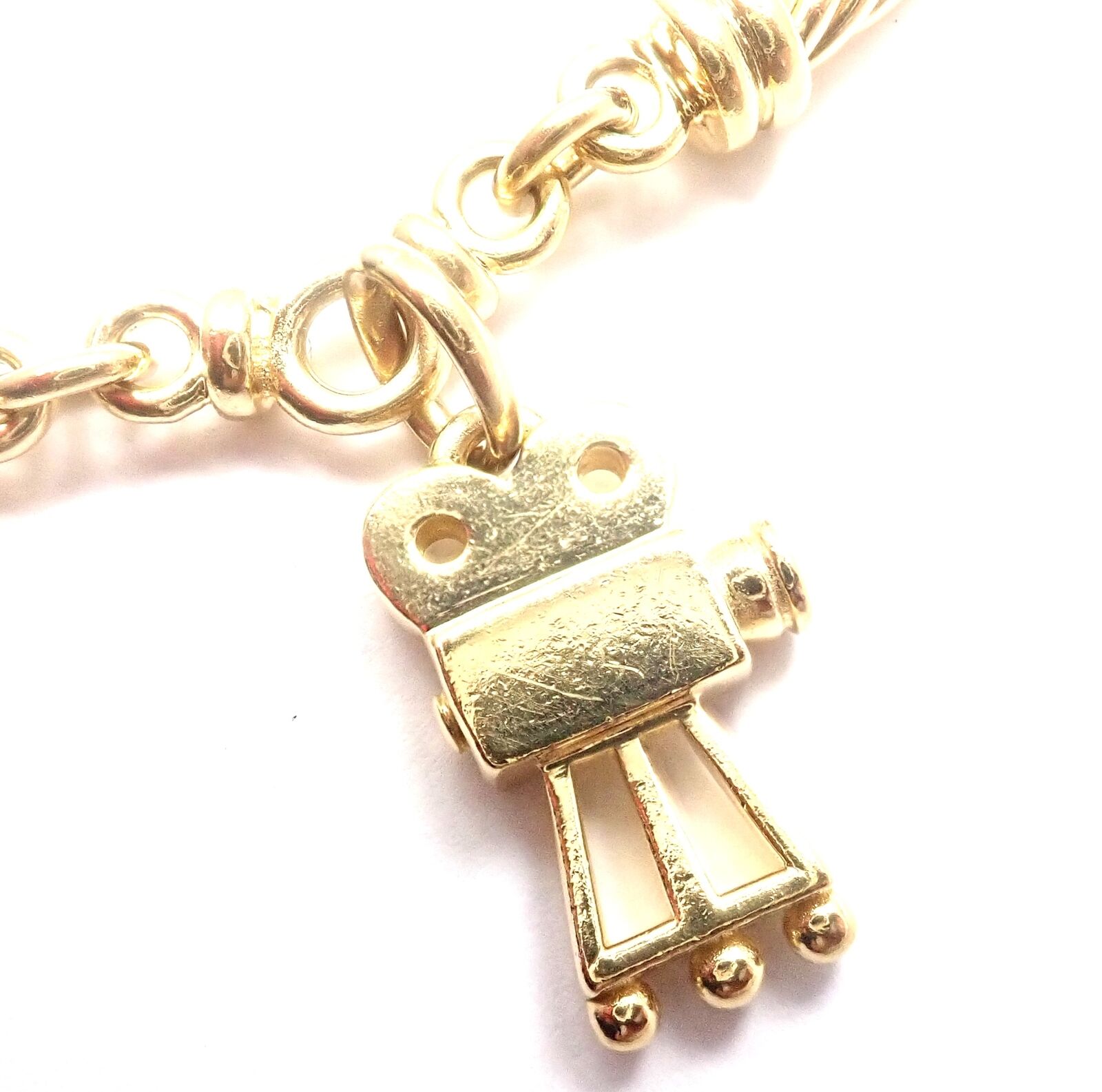 Authentic Pomellato 18K Yellow & White Gold Cinema Charm Bracelet for Women | Luxury Italian Jewelry Gift for Birthday, Anniversary & Special Occasions