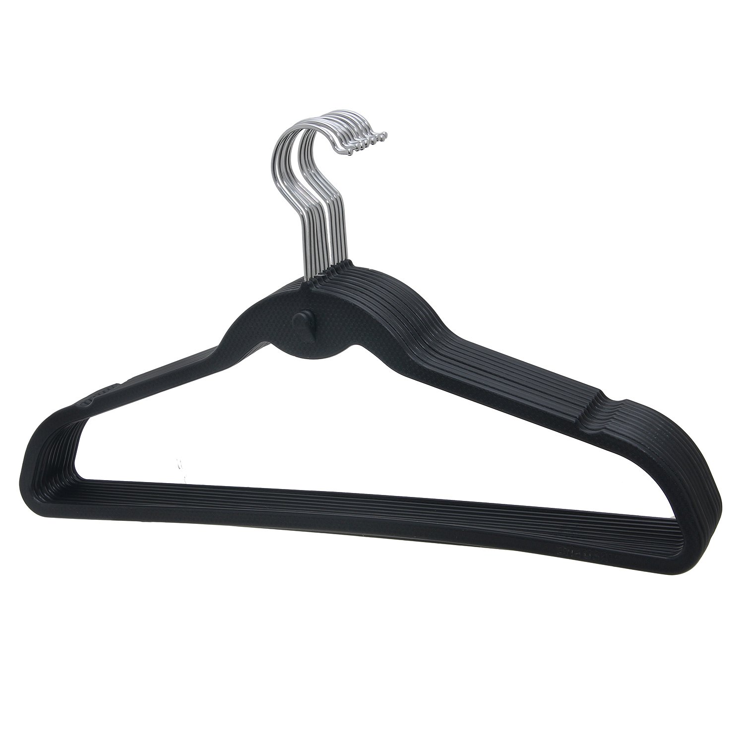 Prettyia Cascade Hangers - 20 Pack Black Steel Swivel Hooks for Closet Organization | Slim, Sturdy Space-Saving Design | Perfect for Hanging Clothes, Scarves, Belts & Accessories in Bedroom, Closet or Retail Store