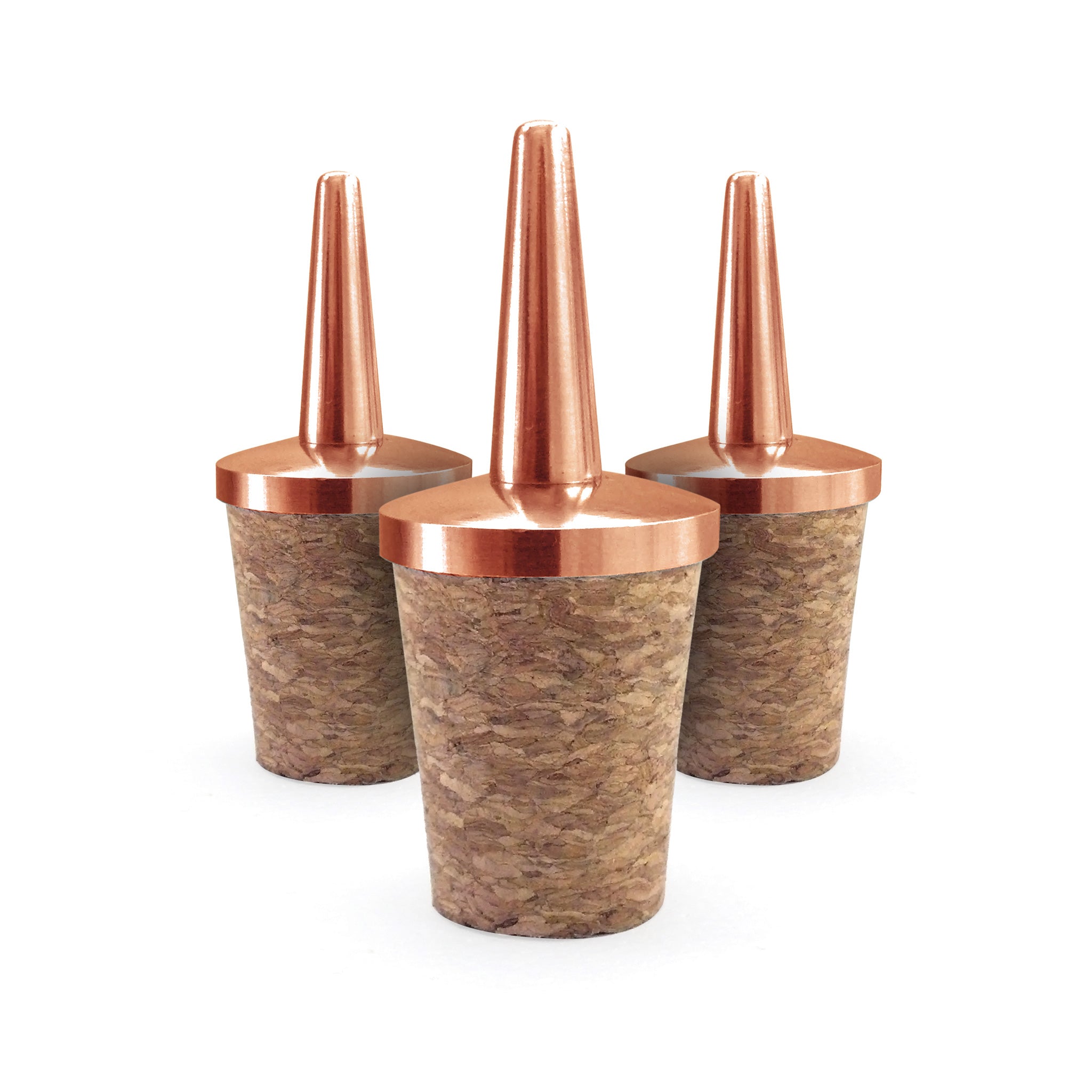 Copper Plated Dasher Top - 3 Pack for Cocktails, Coffee, and Beverage Mixing | Bar & Kitchen Essential