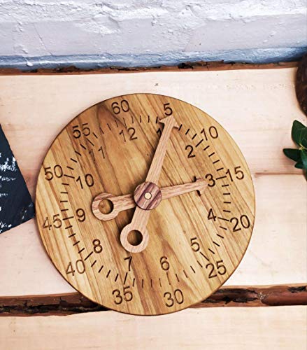 Educational Wooden Clock Toy for Preschoolers - Learn to Tell Time - Perfect for Classroom & Homeschool Learning Activities
