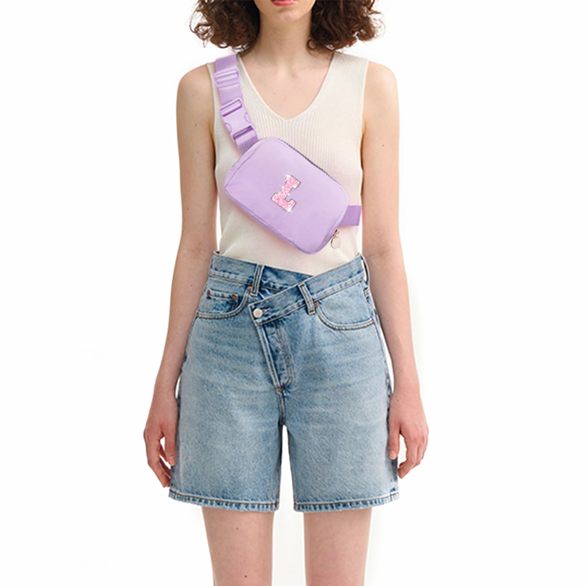 2025 Graduation Gifts for Girls, Teens & Women - Trendy Belt Bag with Initial L in Lavender | Perfect Graduation Party Accessories & School Essentials